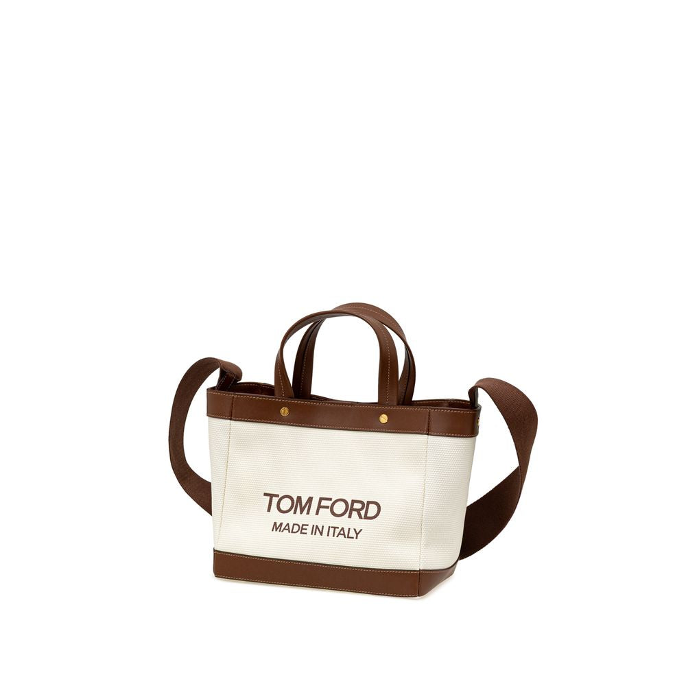 Tom Ford bej pamuklu tote çanta